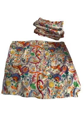 anthropologie divine bright print set 10 SPRING cotton napkins